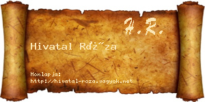 Hivatal Róza névjegykártya